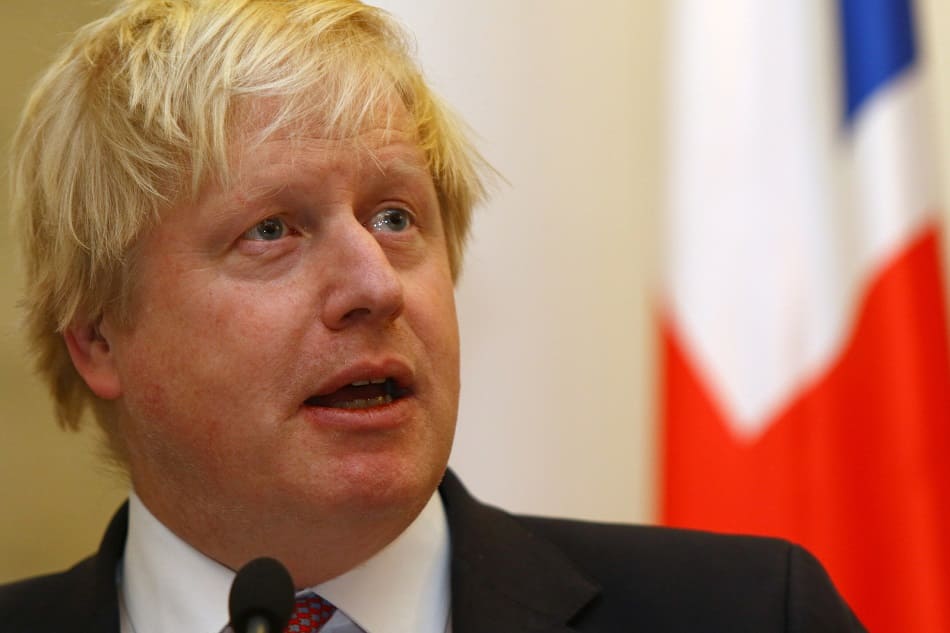 Boris Johnson mit zerzausten Haaren